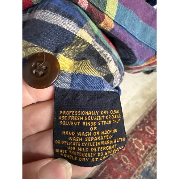 VTG Eddie Bauer Plaid Chore Barn Coat Longline Blue Red Tartan S - Picture 8 of 8